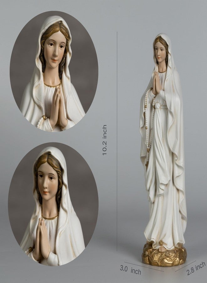 BC BUILDCLASSIC BC Catholic Our Lady of Lourdes Statue, 10"H Blessed Virgin Mary Mother Figure, Inspirational Home décor, Religious Gift, Handpainted Renaissance Sculpture Purity & Grace Collection from Buildclassic - Image 2